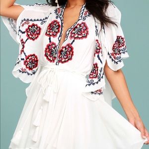 Free People Cora White Embroidered Dress